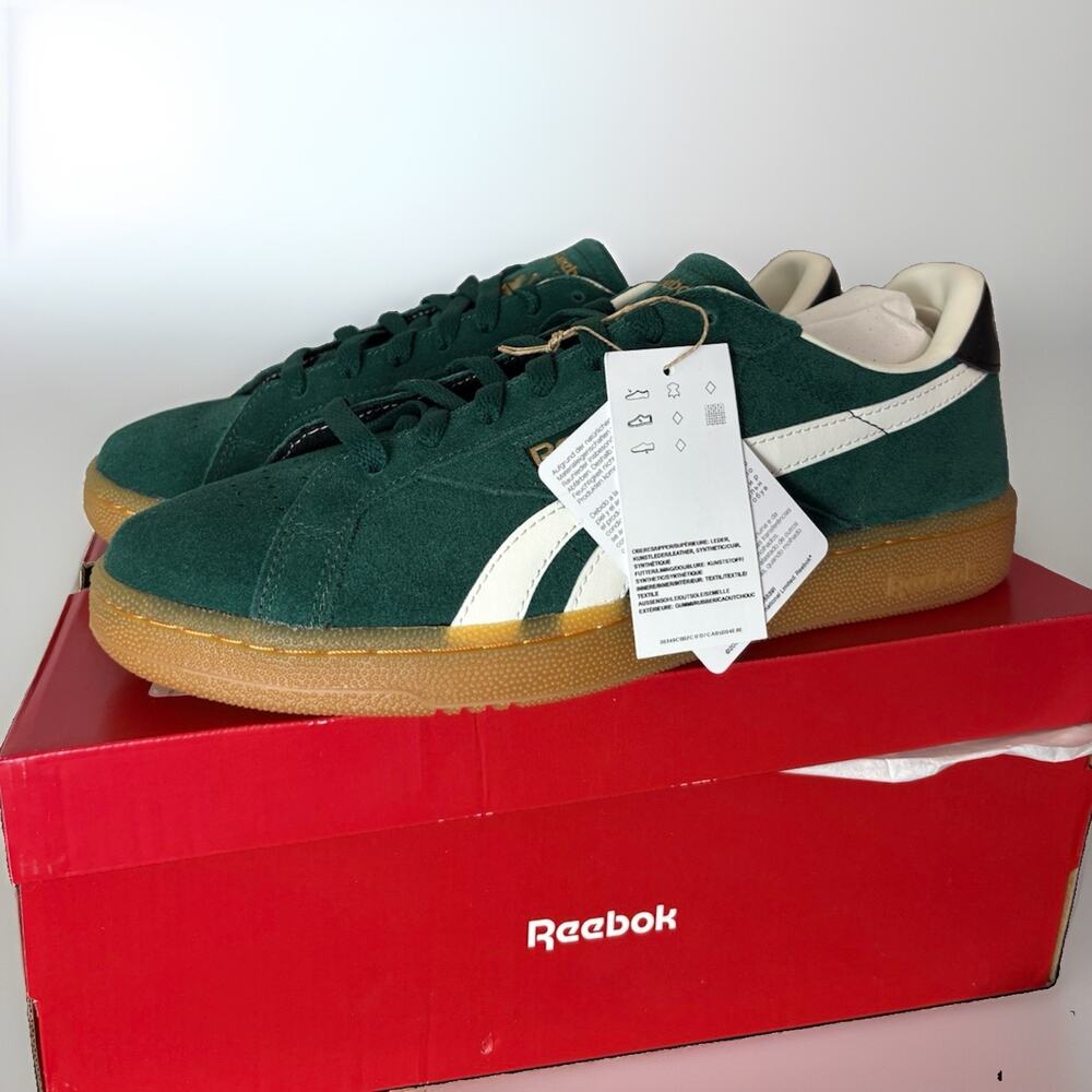 Reebok Club C Grounds UK Collegiate Green Suede Low Top Gum Sole 100209038